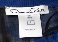 An Oscar de la Renta Royal Blue Floral Skirt Ensemble, Size 8.