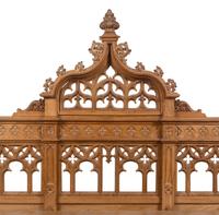 A Gothic Revival Carved Oak Hall Bench