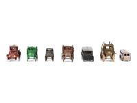Seven Painted Cast Iron Toy Vehicles