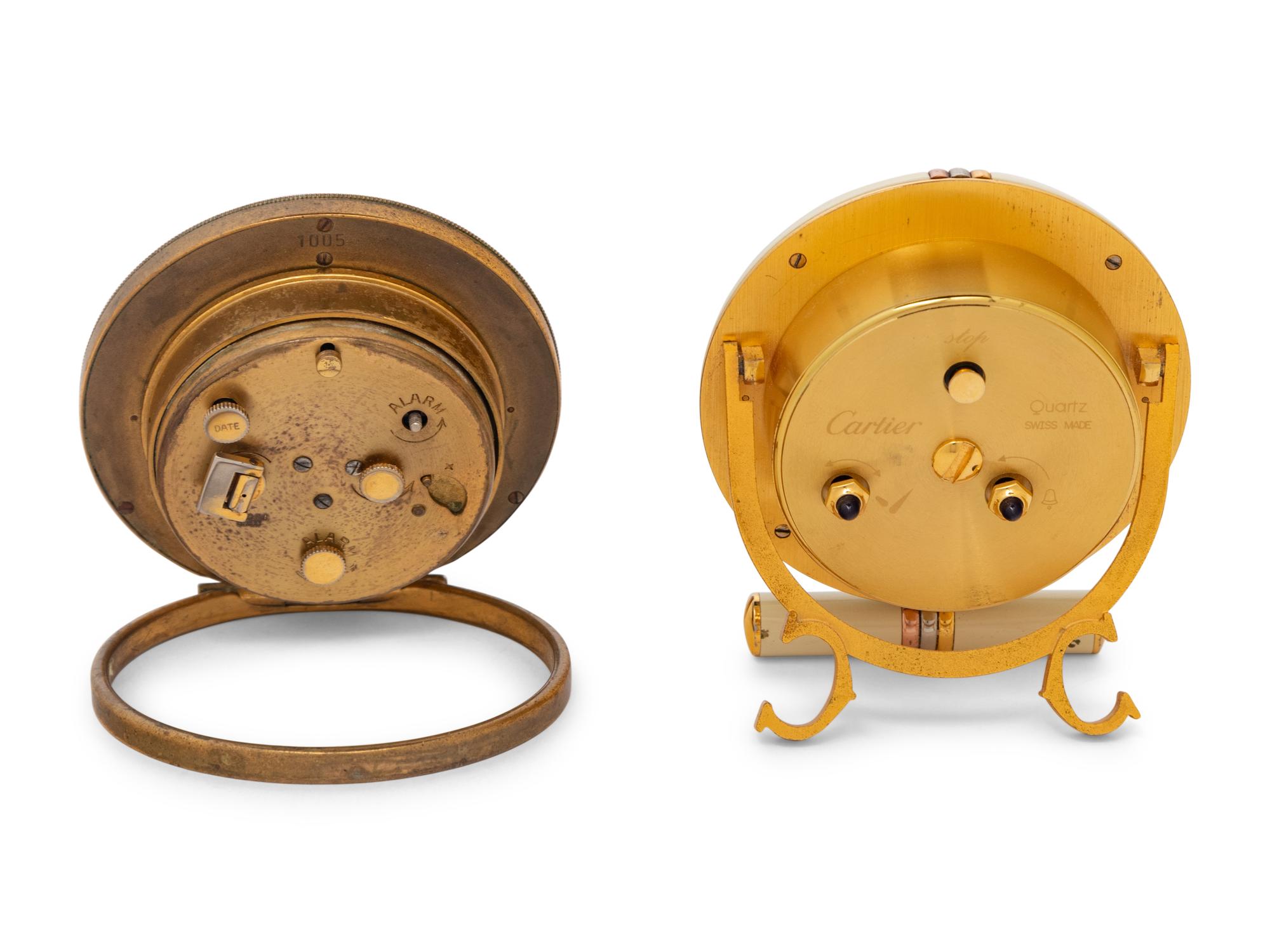 Two Vintage Alarm Clocks by Cartier and Hermès