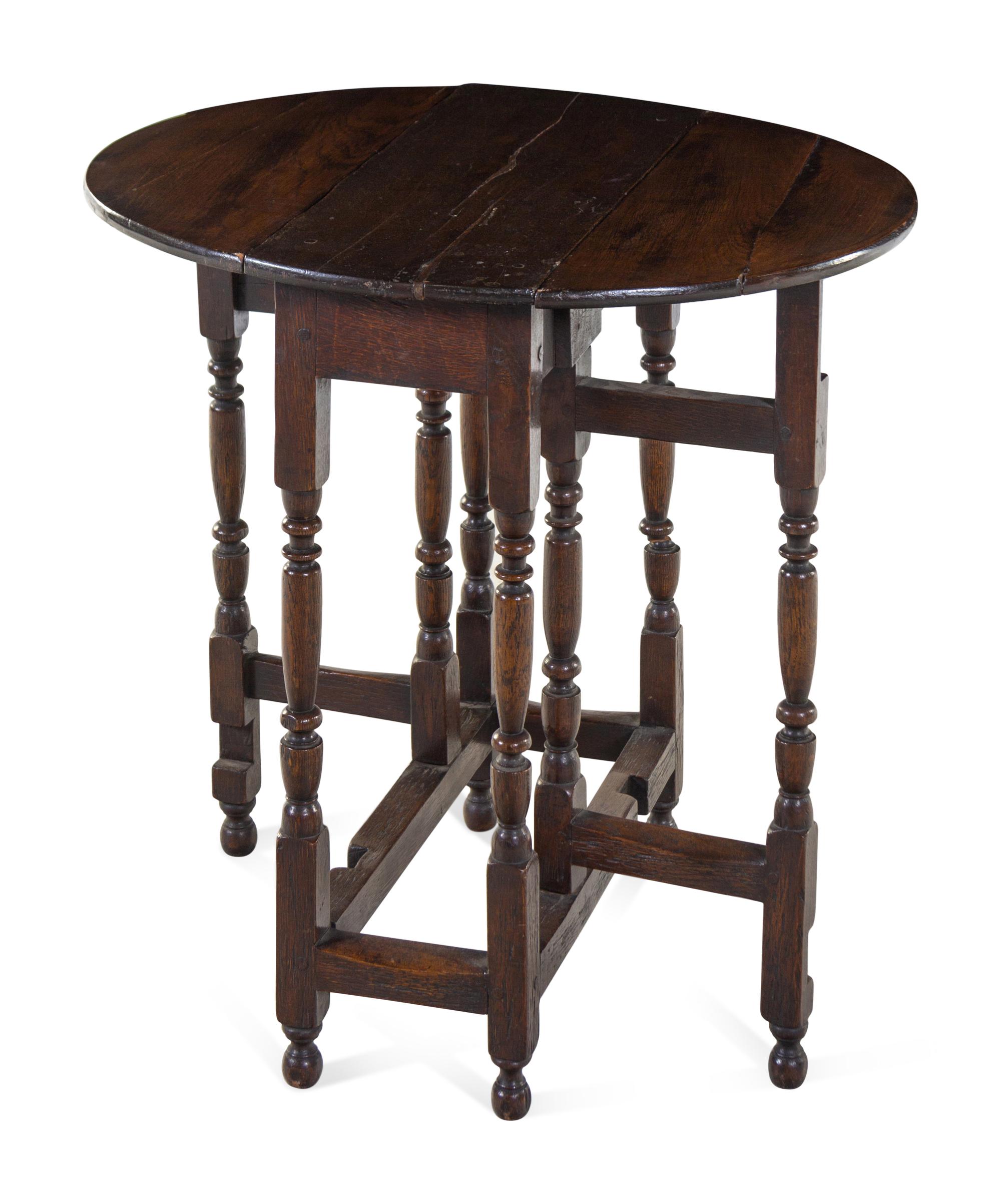 A Jacobean Turned Oak Gate-Leg Low Table