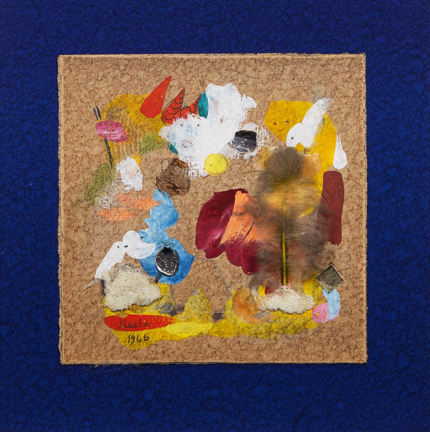 Julia Thecla, (American, 1896-1973), Snow Bird & Feather Collage, 1966