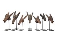A Group of Seven Bamana [ Bambara] Aardvark Marionette Heads