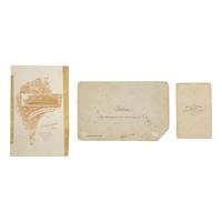 [Civil War]. A group of 3 photos including war-date CDV of a soldier by African American photographers Ball and Thomas.