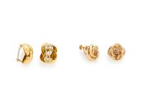 TWO PAIRS OF YELLOW GOLD EARRINGS