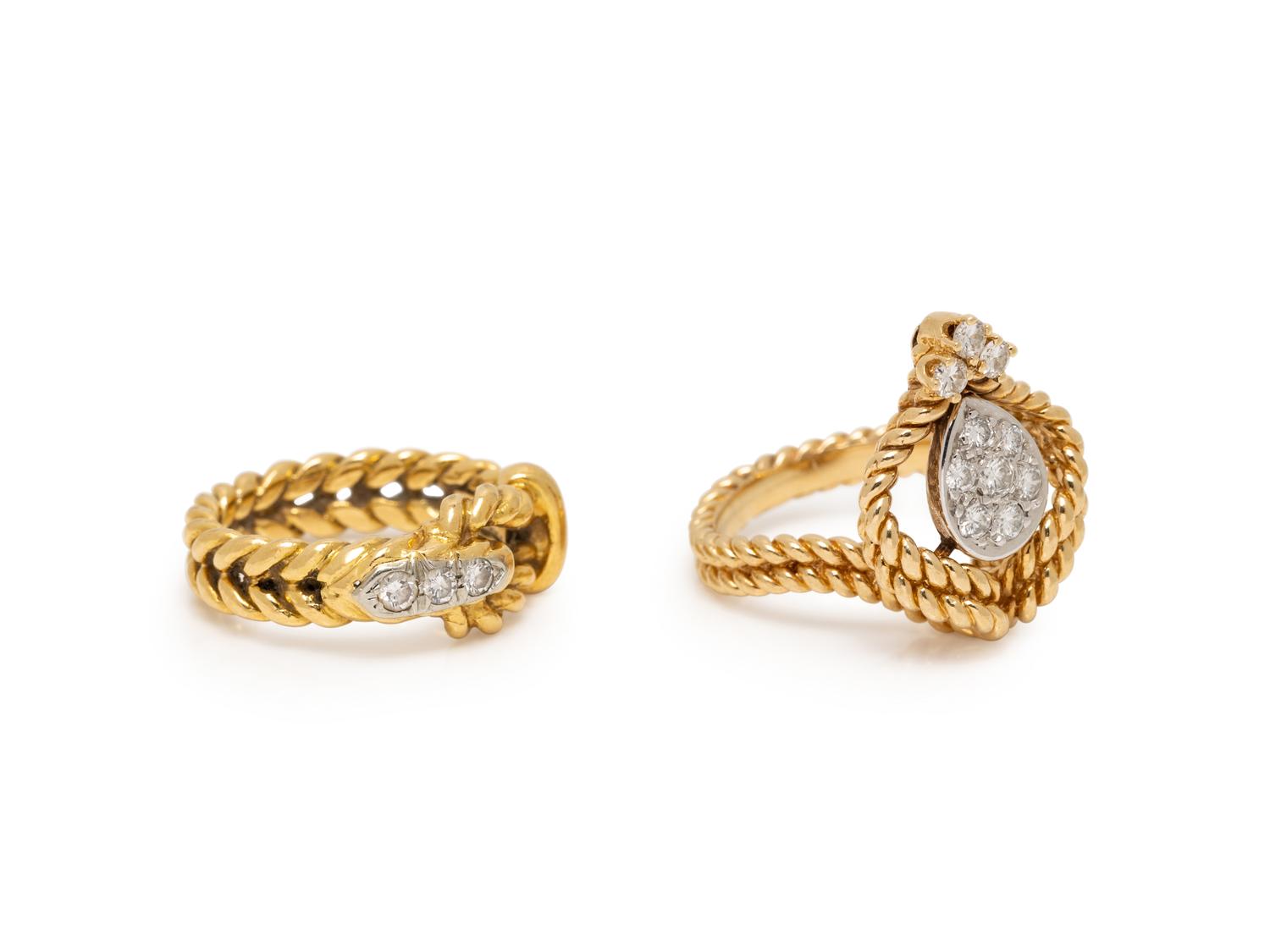 TIFFANY & CO., YELLOW GOLD AND DIAMOND RING