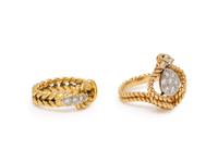 TIFFANY & CO., YELLOW GOLD AND DIAMOND RING