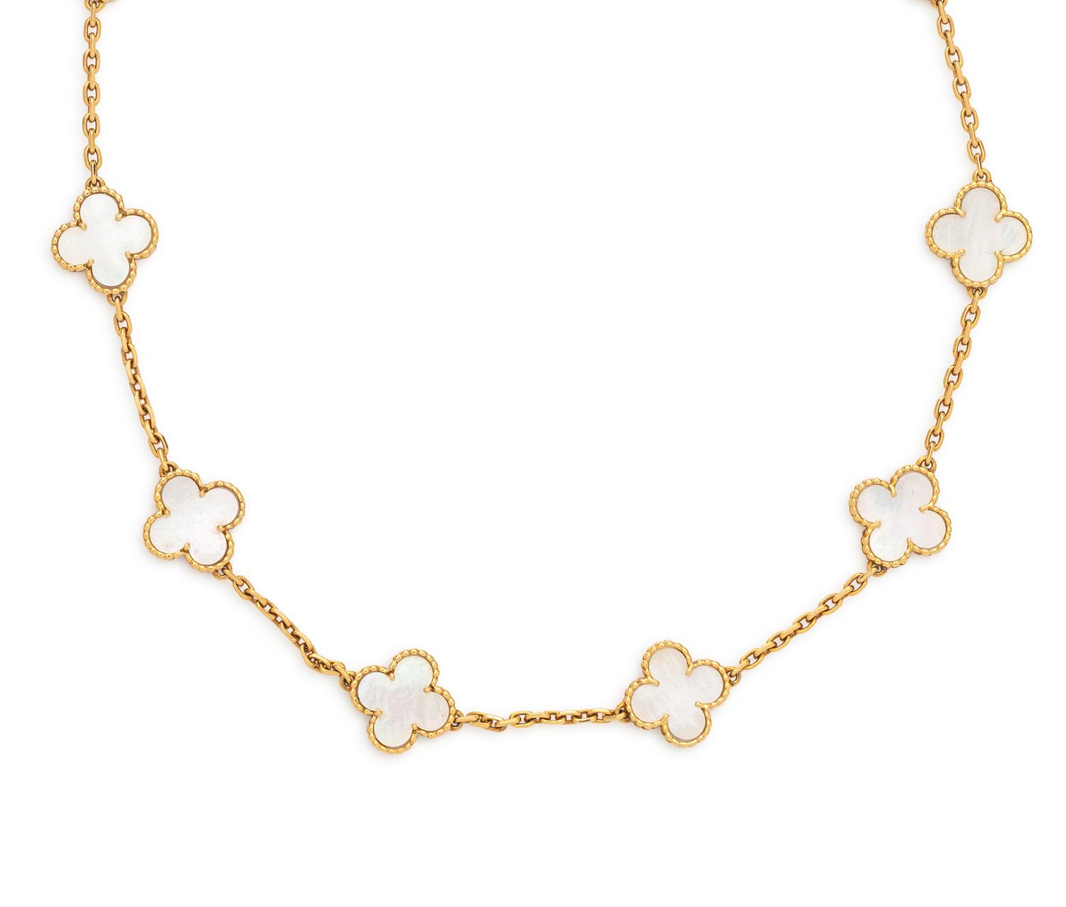 VAN CLEEF & ARPELS, MOTHER-OF-PEARL 'VINTAGE ALHAMBRA' NECKLACE