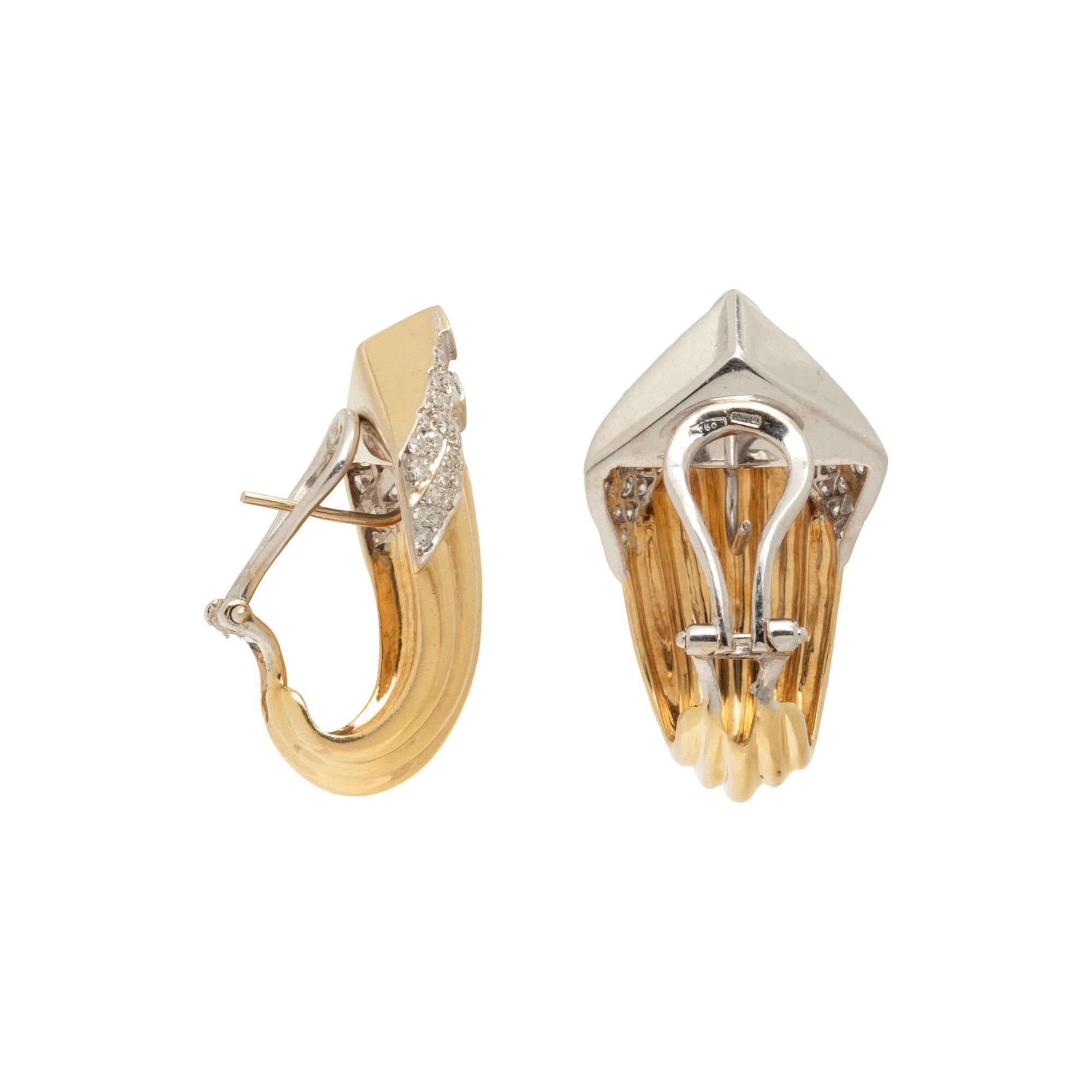 BICOLOR GOLD AND DIAMOND EARRINGS