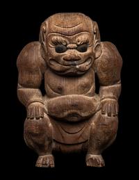 A Japanese Wood Figure of an Oni