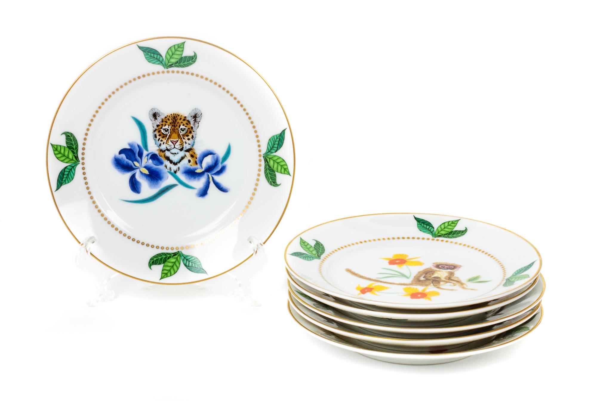 Six Lynn Chase Porcelain Canape Plates Diameter: 5 3/4 inches.