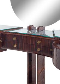 A French Art Deco Macassar Veneered Dressing Table and Chair