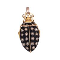 ANTIQUE, YELLOW GOLD, ENAMEL AND DIAMOND BEETLE PENDANT WATCH