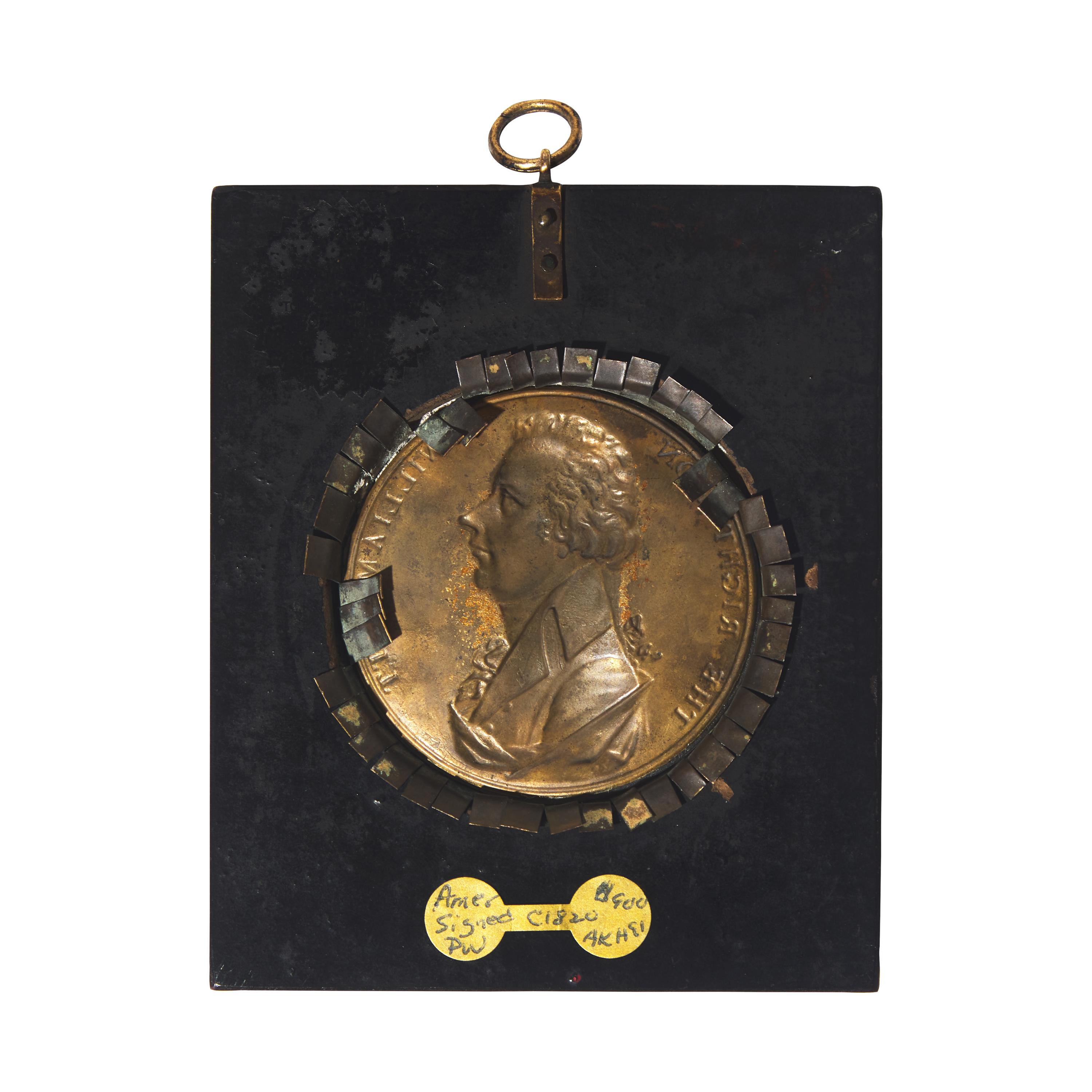 English School 18th / 19th Century, A Brass Medallion of William Pitt the Younger (English, 1759-1806)