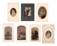 [EARLY PHOTOGRAPHY]. 50+ tintypes of children and families, incl. African American child.