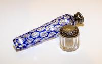 A Bohemian Cut to Clear Scent Flask Length of first 5 1/4 inches. — 19TH/20TH CENTURY