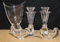 A Group of Steuben Glass Table Articles Height of tallest 10 1/4 inches.