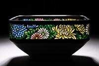 A Japanese Cloisonné-Enamel and Partial Plique-à-Jour Square Bowl