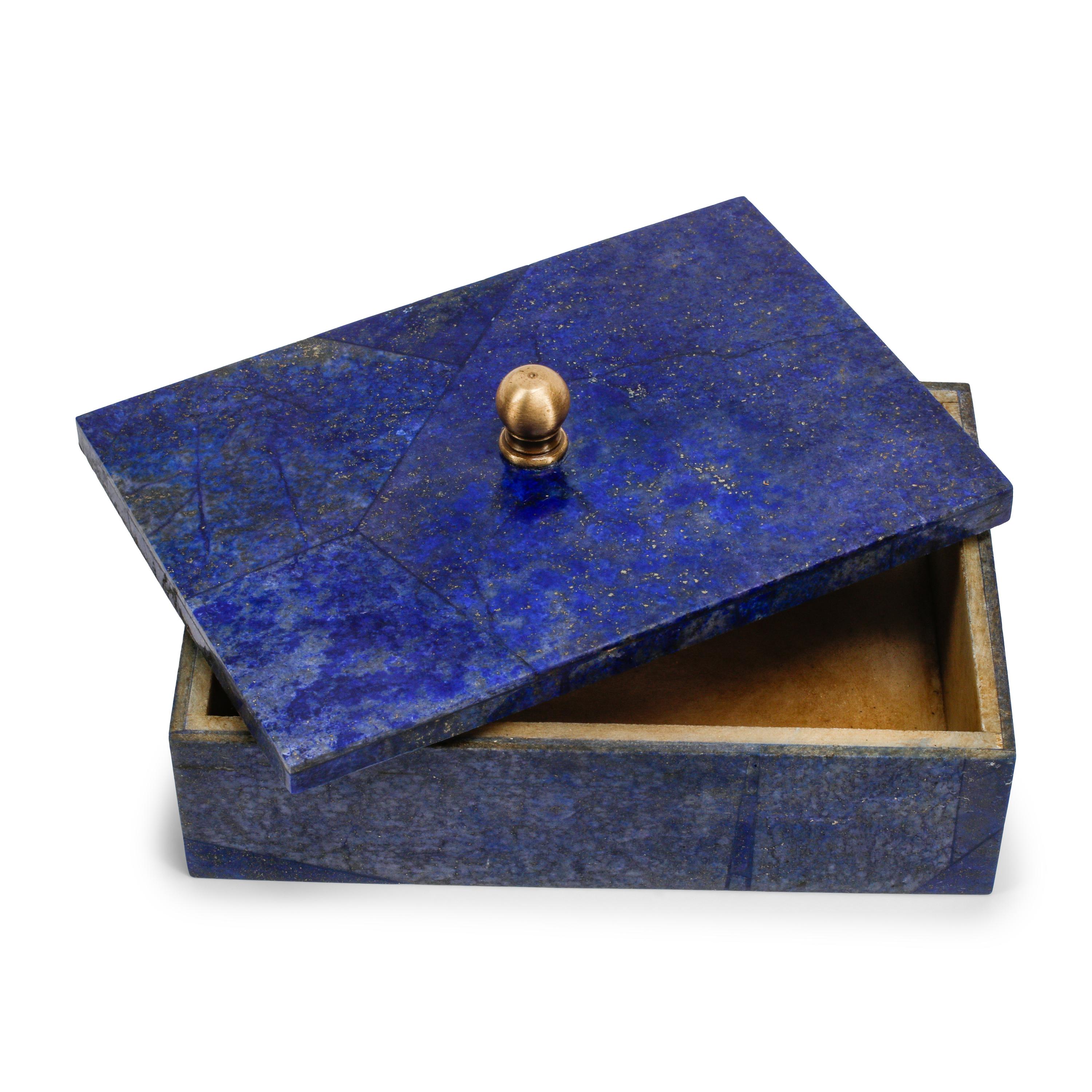 A Group of Six Lapis Lazuli Boxes with Covers