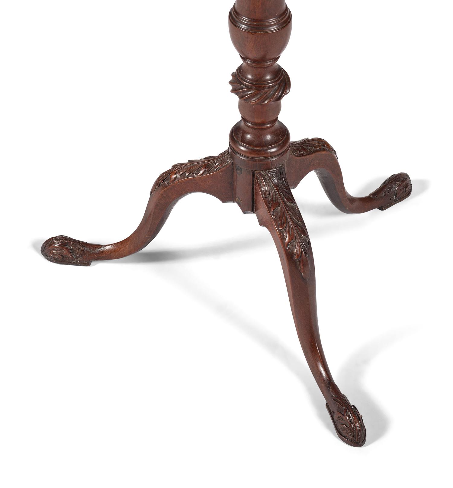 A George III Carved and Pierced Mahogany Candlestand