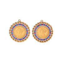 PAIR OF LIBERTY COIN AND SYNTHETIC GEM PENDANTS