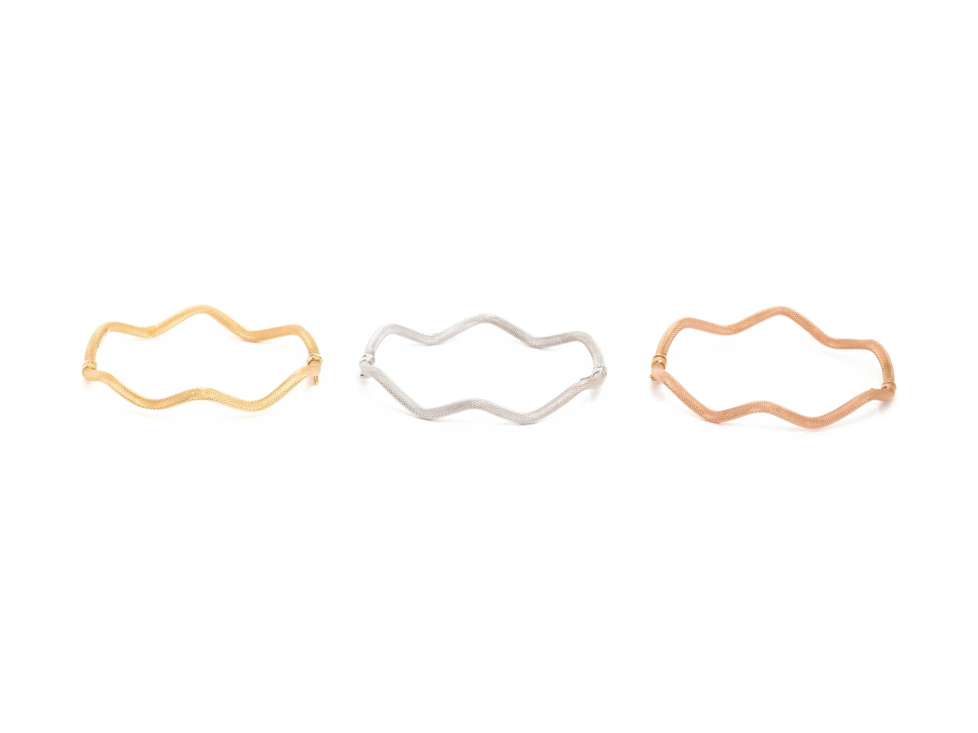 TRICOLOR GOLD BANGLE BRACELET SET