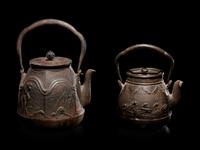Four Japanese Cast Iron Teapots, Tetsubin