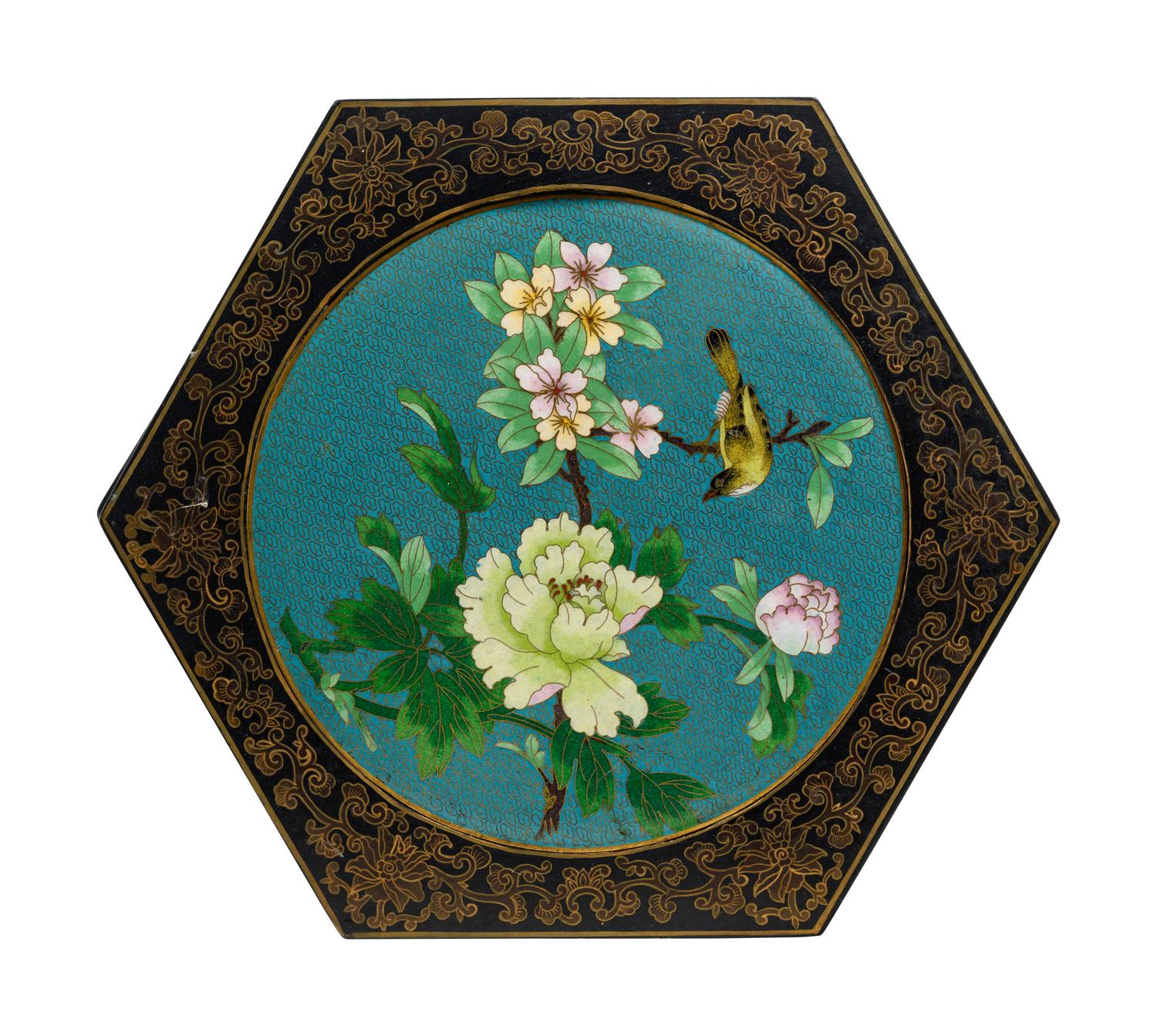 A Pair of Chinese Export Black and Gilt Lacquered Side Stands