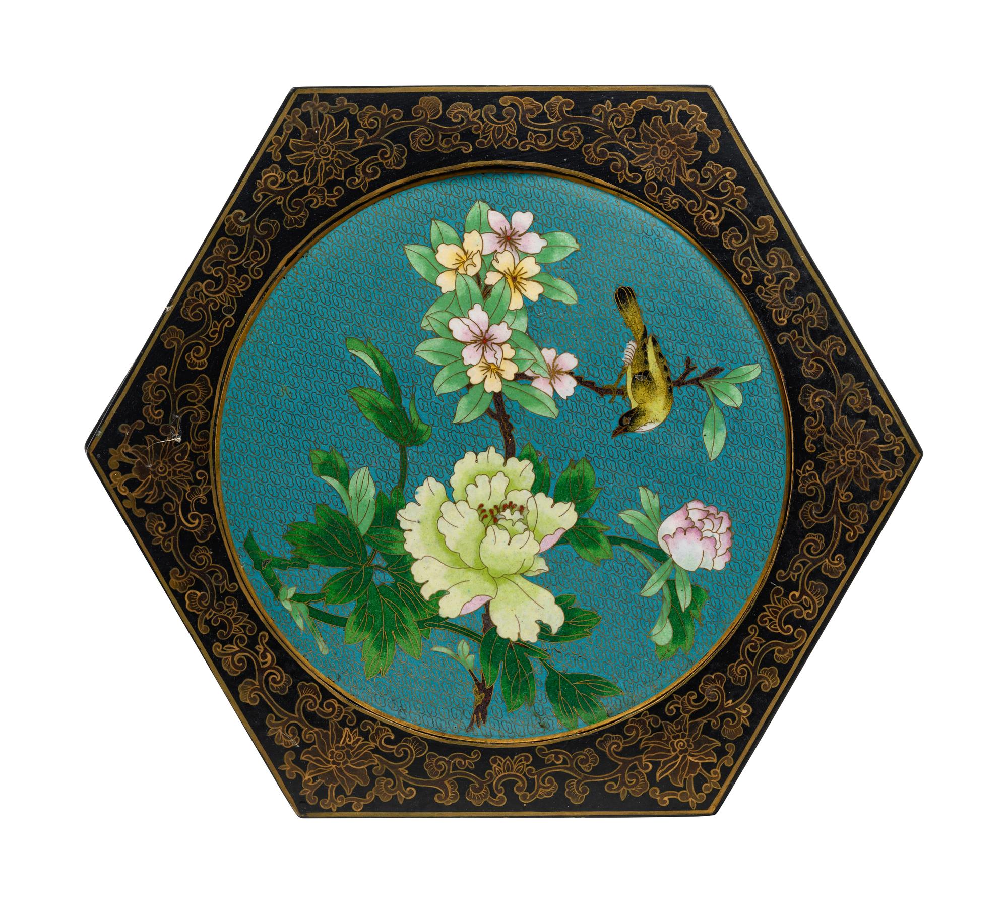 A Pair of Chinese Export Black and Gilt Lacquered Side Stands