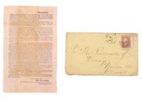 [CIVIL WAR -- 19TH CENTURY PROPHYLACTICS]. A salesman's sample "preventative" with accompanying handbills.