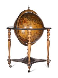 A Continental Terrestrial Globe Bar Cart