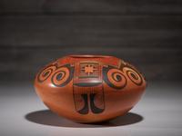Polychrome Pottery Jar, with Eagle Tail Design