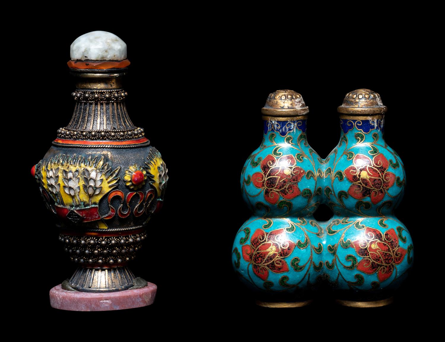 Two Chinese Metal Snuff Bottles