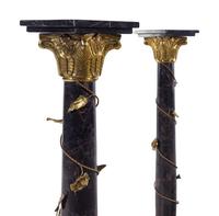 A Pair of Continental Parcel Gilt and Marble Pedestals