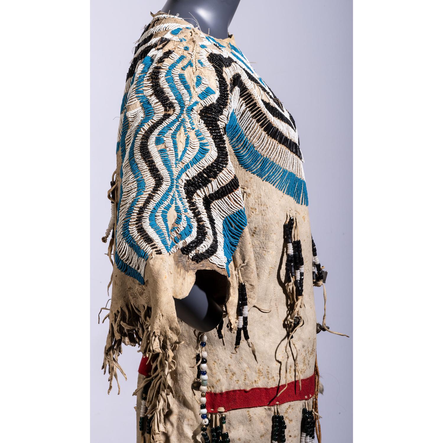 Blackfeet Beaded Hide Dress, Collected by U.S. Special Agent Johnson N. High (1842-1909)