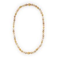 Yvel, Pair of Convertible Semi-Baroque Golden Cultured Pearl and Yellow Gold Necklaces