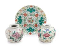 Three Famille Rose Porcelain Articles