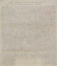 [Presidential] Adams, John. Manuscript Document, signed