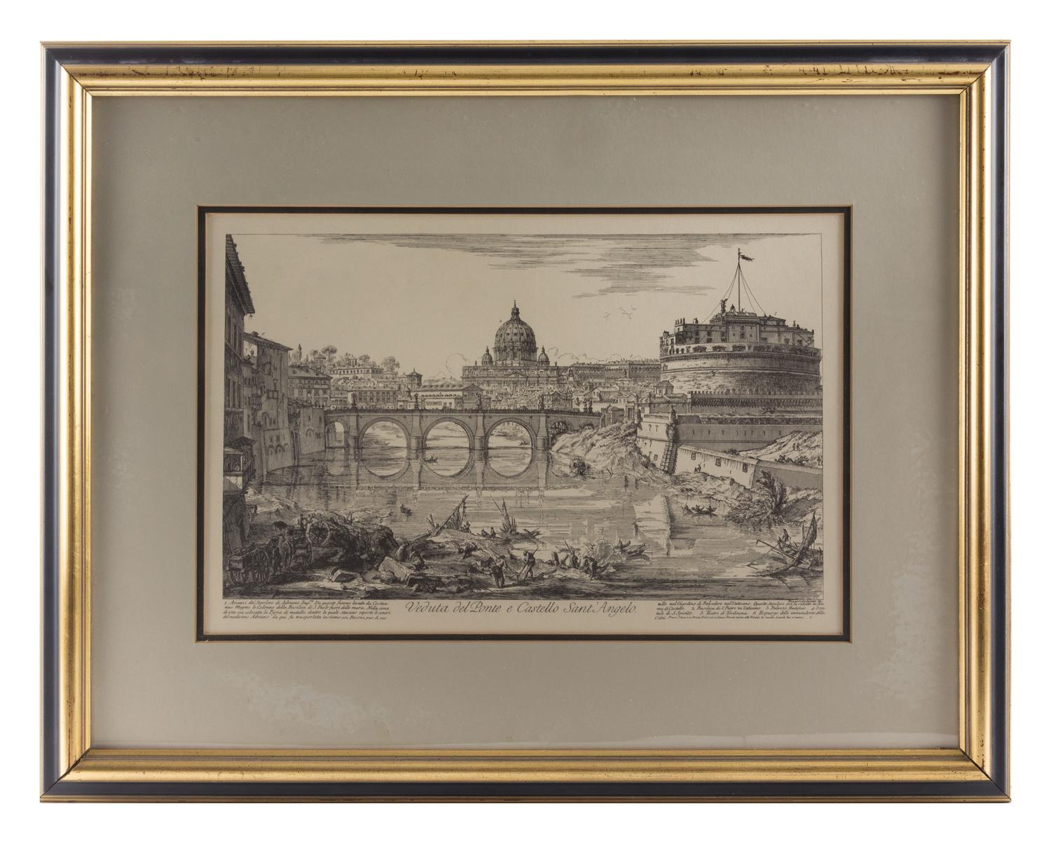 A Set of Three Prints Largest: 12 3/8 x 16 7/8 (visible). — AFTER GIOVANNI BATTISTA PIRANESI