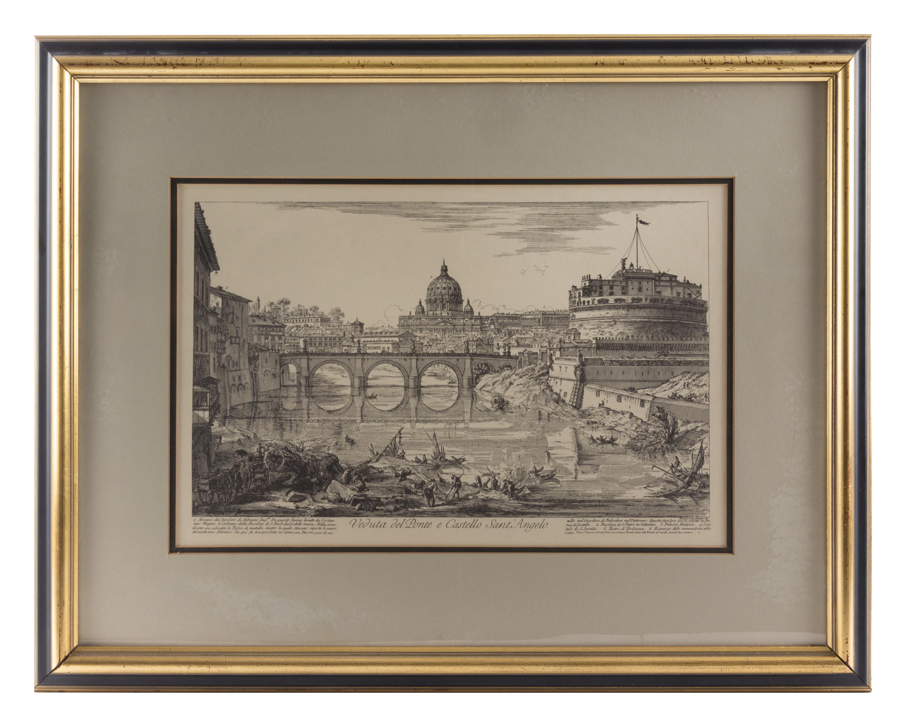 A Set of Three Prints Largest: 12 3/8 x 16 7/8 (visible). — AFTER GIOVANNI BATTISTA PIRANESI
