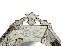 A Venetian Etched Glass Octagonal Mirror