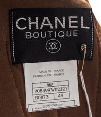 A Chanel Black and Brown Wool Boucle Plaid Skirt Suit, Size 44.