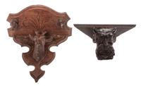 A Black Forest Carved Bracket Width 12 1/4 inches.