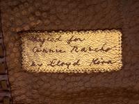Brown Leather Drawstring Purse, with Brass Thunderbird Decoration