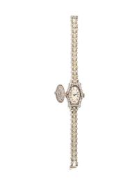 ART DECO, DIAMOND AND SEED PEARL SURPRISE WRISTWATCH