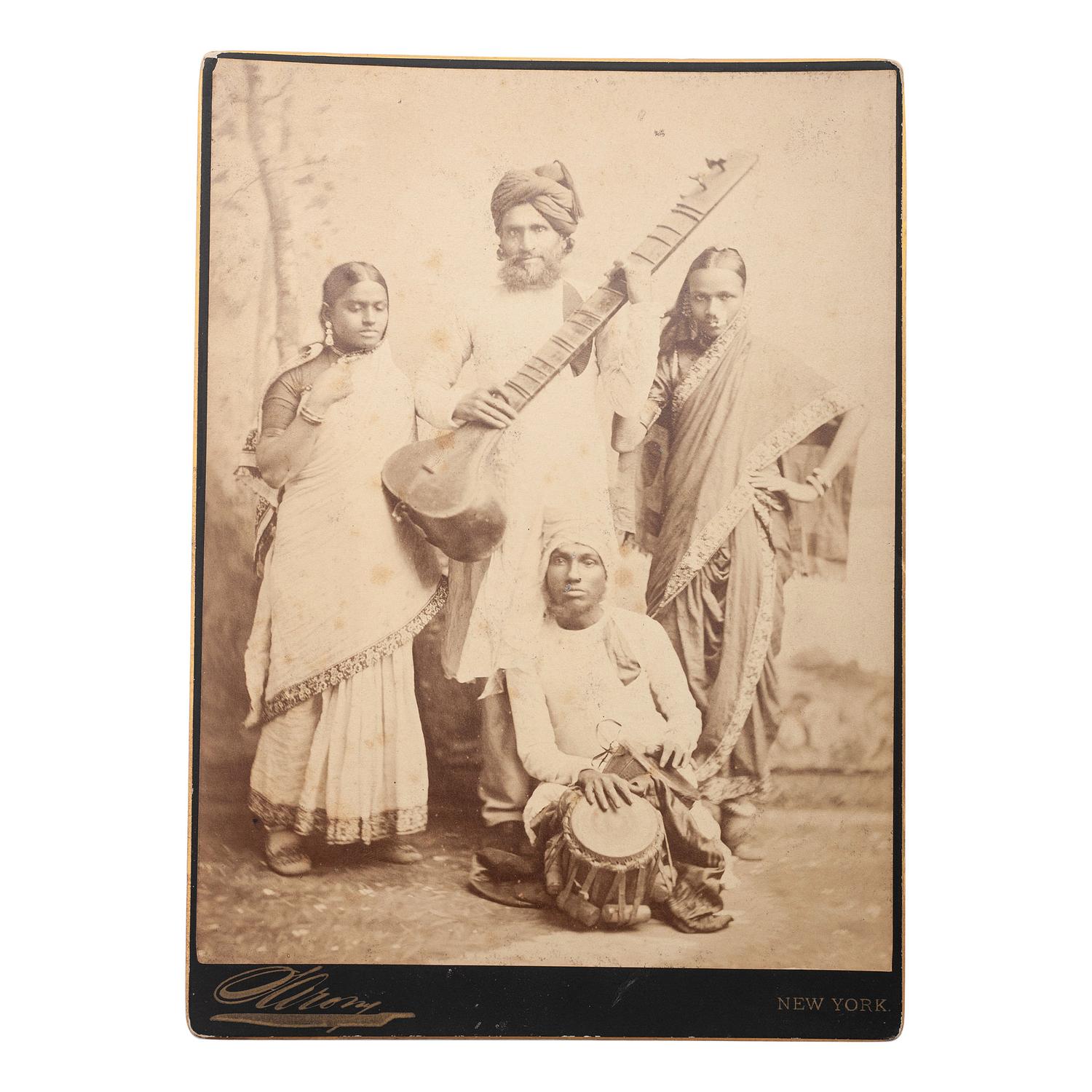 [EARLY PHOTOGRAPHY - MUSIC & CULTURE]. A collection of 50+ images featuring foreign and domestic travel scenes and foreign subjects with musical instruments, including: