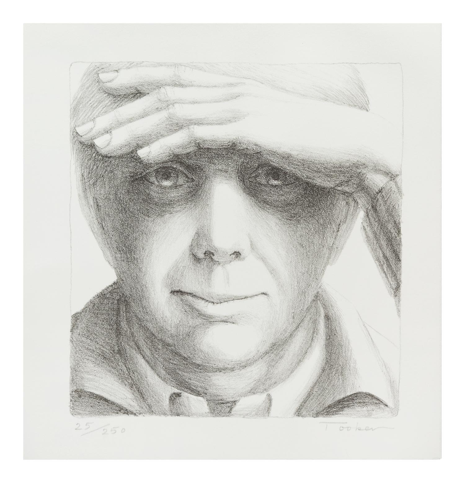 George Tooker, (American, 1920-2011), Self-Portrait II, 1985