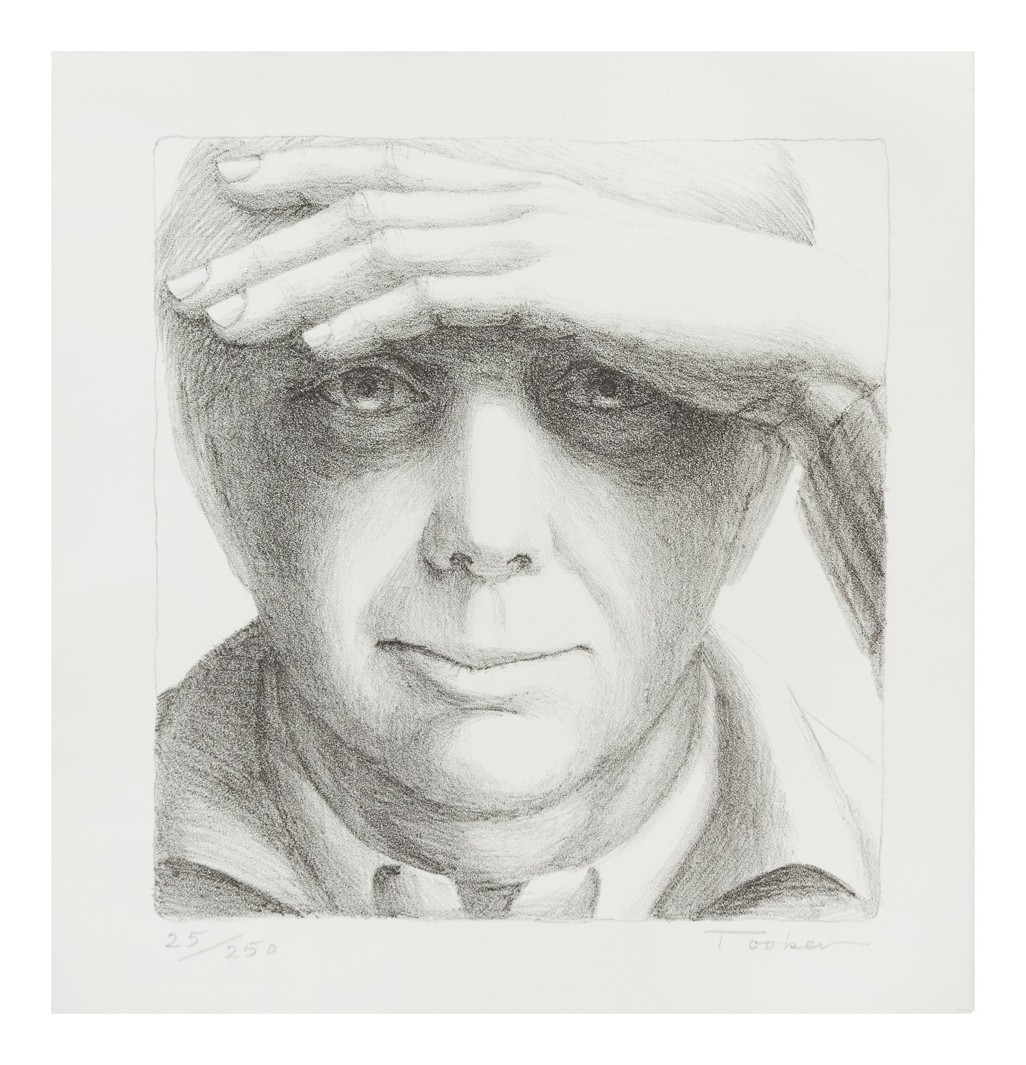George Tooker, (American, 1920-2011), Self-Portrait II, 1985