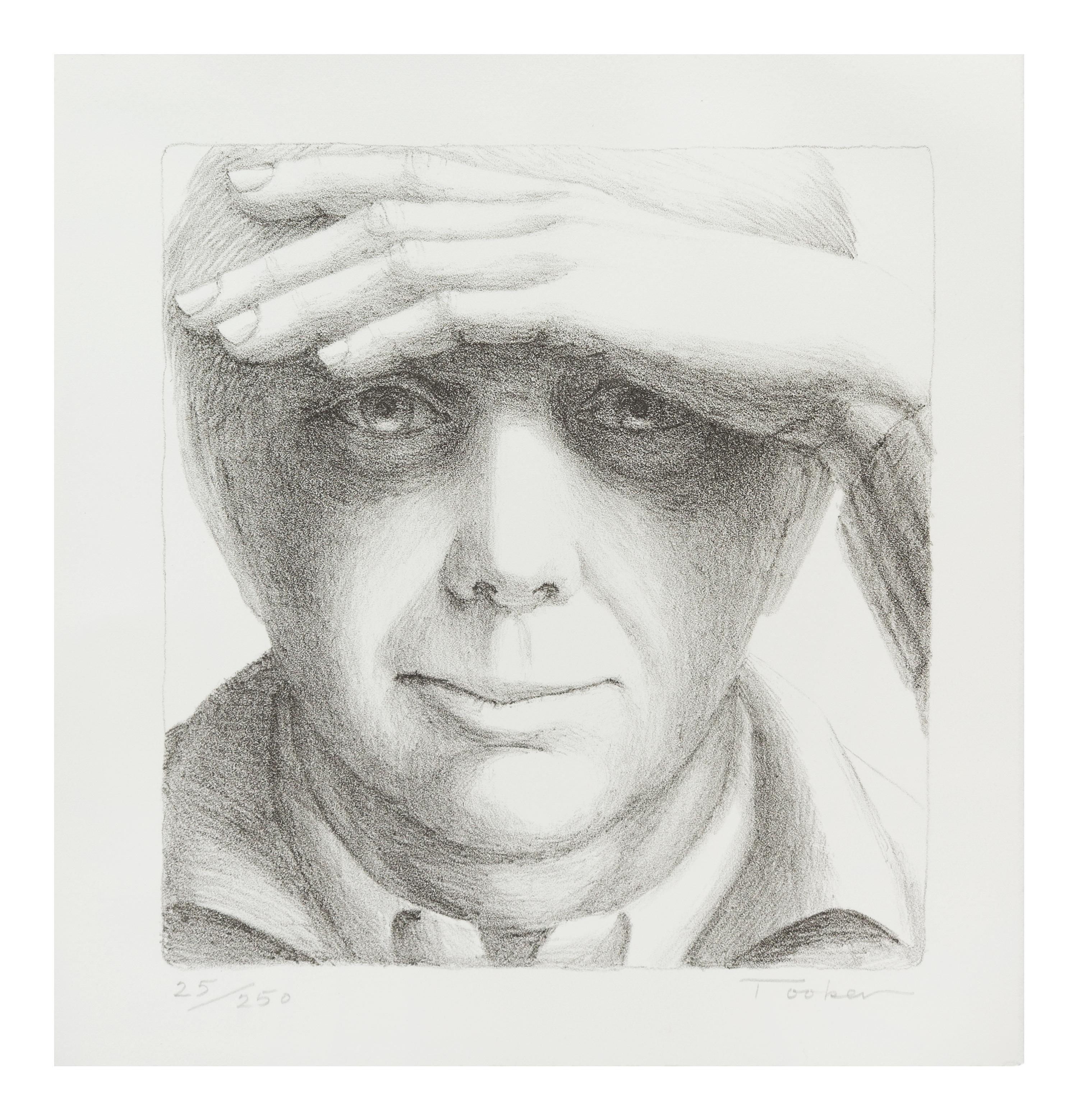 George Tooker, (American, 1920-2011), Self-Portrait II, 1985