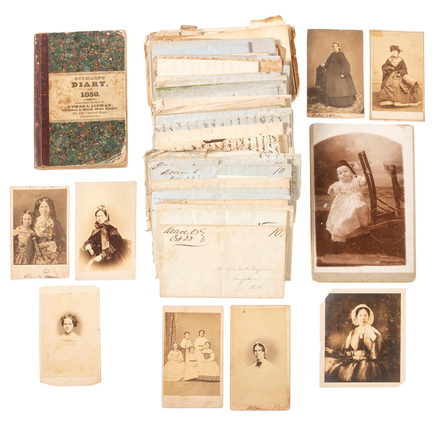[EARLY PHOTOGRAPHY] -- [CIVIL WAR]. Exall - English family archive, featuring correspondence and photographs, incl. pre-war CDV possibly showing William Exall, 21st Virginia Infantry.